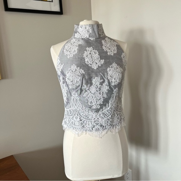 Formal Lace Halter Top - Picture 3 of 7